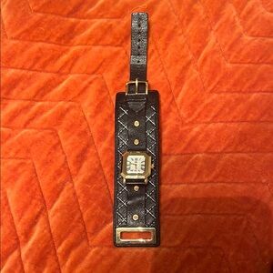 XS Black and Gold Juicy Couture Quilted Leather Watch Bracelet